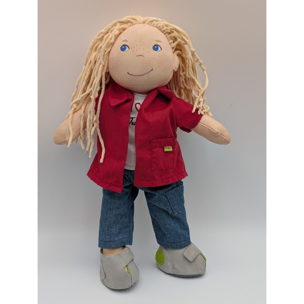 Haba Blond Girl Doll 13 Inch I Love Trucking Stuffed Toy‎